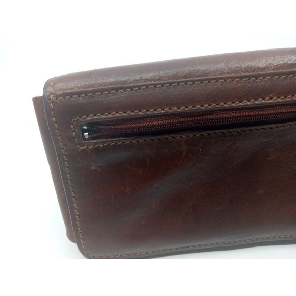 Cuoieria Fiorentina Vintage Clutch Wallet - Brown Genuine Leather - Made Italy - Picture 4 of 7
